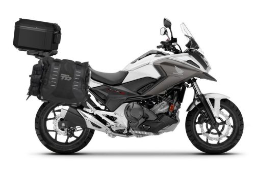 Set of SHAD TERRA TR40 adventure saddlebags and SHAD TERRA aluminium top case TR55 PURE BLACK, including mounting kit SHAD HONDA NC750X