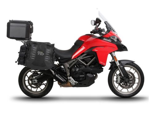 Set of SHAD TERRA TR40 adventure saddlebags and SHAD TERRA aluminium top case TR55 PURE BLACK, including mounting kit SHAD DUCATI MULTISTRADA 950/950S/1200/1260