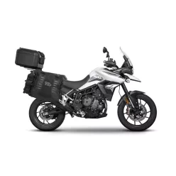  Set complet de genti laterale adventure SHAD TERRA TR40 si topcase din aluminiu SHAD TERRA TR55 PURE negru, incluzand kitul de montaj SHAD TRIUMPH TIGER 900/GT/RALLY