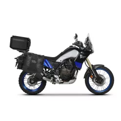   Set of SHAD TERRA TR40 adventure saddlebags and SHAD TERRA aluminium top case TR55 PURE BLACK, including mounting kit SHAD YAMAHA TENERE 700