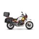 Set of SHAD TERRA TR40 adventure saddlebags and SHAD TERRA aluminium top case TR55 PURE BLACK, including mounting kit SHAD MOTO GUZZI V85TT
