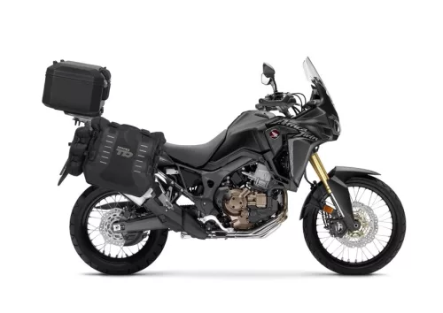 Set complet de genti laterale adventure SHAD TERRA TR40 si topcase din aluminiu SHAD TERRA TR55 PURE negru, incluzand kitul de montaj SHAD HONDA CRF 1000L AFRICA TWIN