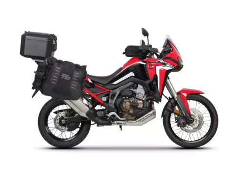 Set complet de genti laterale adventure SHAD TERRA TR40 si topcase din aluminiu SHAD TERRA TR55 PURE negru, incluzand kitul de montaj SHAD HONDA CRF 1100 L AFRICA TWIN