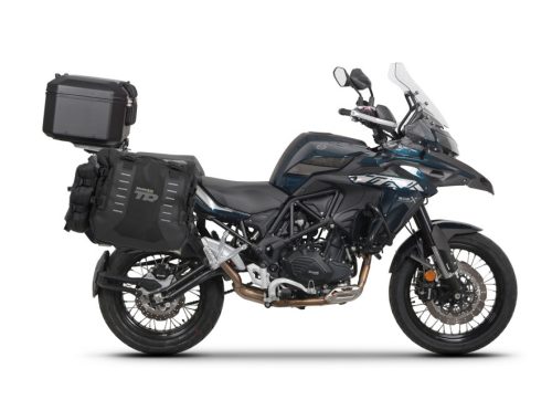 Set of SHAD TERRA TR40 adventure saddlebags and SHAD TERRA aluminium top case TR55 PURE BLACK, including mounting kit SHAD QJMOTOR SRT550