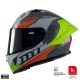 Casca Mt Helmets KRE+ Carbon Projectile D2 gri lucios - 100% carbon - FIM approved - Gri lucios
