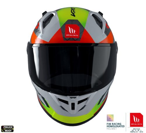 Casca Mt Helmets KRE+ Carbon Projectile D2 gri lucios - 100% carbon - FIM approved - Gri lucios