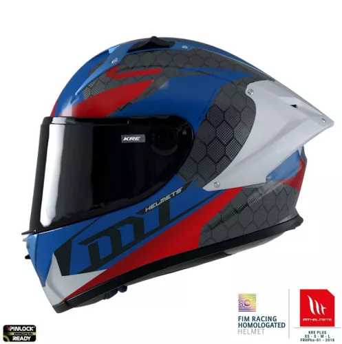 Casca Mt Helmets KRE+ Carbon Projectile D7 albastru lucios