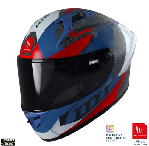 Casca Mt Helmets KRE+ Carbon Projectile D7 albastru lucios
