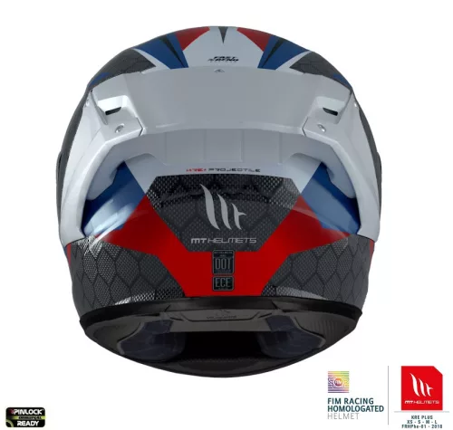 Casca Mt Helmets KRE+ Carbon Projectile D7 albastru lucios