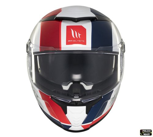 Casca Mt Helmets Thunder 4 SV Treads C7 alb/rosu/albastru lucios - Alb/rosu/albastru lucios