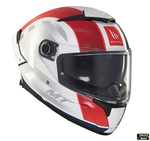 Casca Mt Helmets Thunder 4 SV Treads C7 alb/rosu/albastru lucios - Alb/rosu/albastru lucios