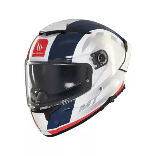 Casca Mt Helmets Thunder 4 SV Treads C7 alb/rosu/albastru lucios