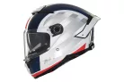 Casca Mt Helmets Thunder 4 SV Treads C7 alb/rosu/albastru lucios