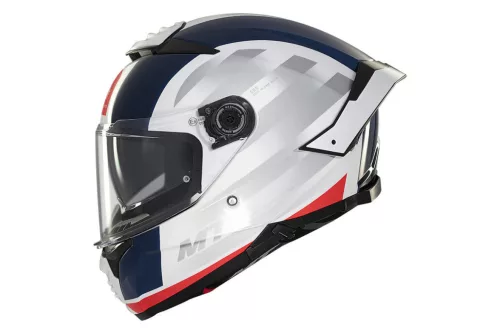 Casca Mt Helmets Thunder 4 SV Treads C7 alb/rosu/albastru lucios