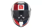 Casca Mt Helmets Thunder 4 SV Treads C7 alb/rosu/albastru lucios