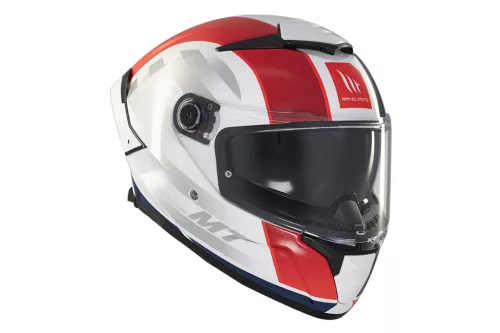 Casca Mt Helmets Thunder 4 SV Treads C7 alb/rosu/albastru lucios