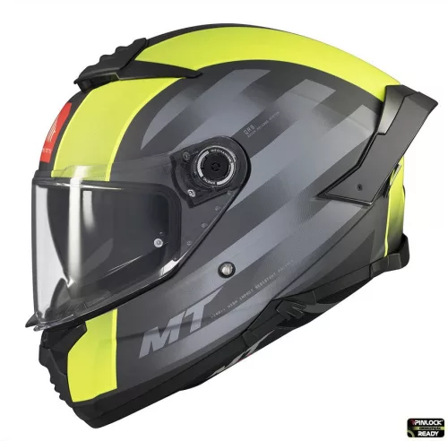 Casca Mt Helmets Thunder 4 SV Treads D3 galben fluor mat