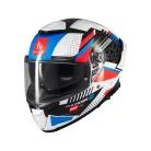 Casca Mt Helmets Thunder 4 SV Luminence A7 alb/rosu/albastru lucios