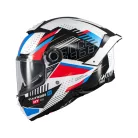 Casca Mt Helmets Thunder 4 SV Luminence A7 alb/rosu/albastru lucios