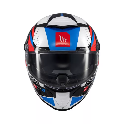 Casca Mt Helmets Thunder 4 SV Luminence A7 alb/rosu/albastru lucios