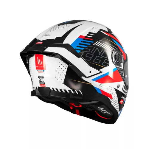 Casca Mt Helmets Thunder 4 SV Luminence A7 alb/rosu/albastru lucios