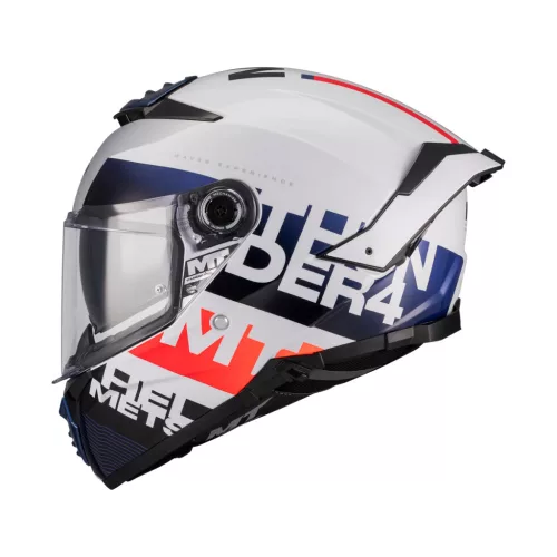 Casca Mt Helmets Thunder 4 SV Waves A17 alb/roșu/albastru