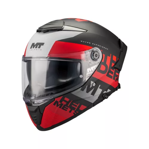 Casca Mt Helmets Thunder 4 SV Waves B5 negru mat/roșu/gri