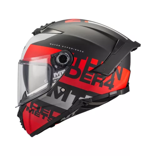 Casca Mt Helmets Thunder 4 SV Waves B5 negru mat/roșu/gri