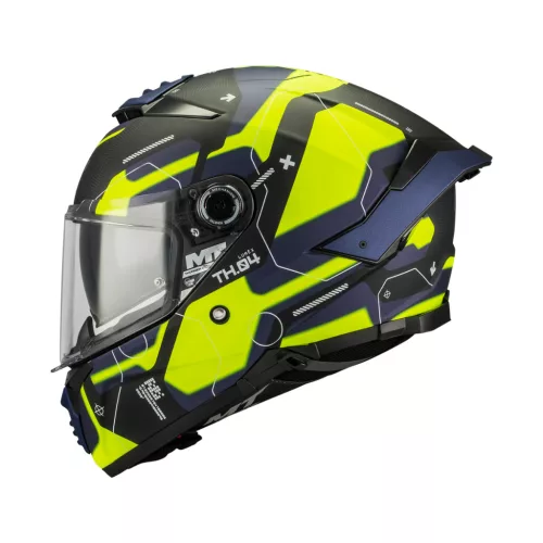 Casca Mt Helmets Thunder 4 SV Lumex B27 negru mat/galben fluo/albastru