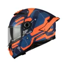 Casca Mt Helmets Thunder 4 SV Lumex C24 albastru mat/portocaliugalben