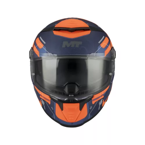 Casca Mt Helmets Thunder 4 SV Lumex C24 albastru mat/portocaliugalben