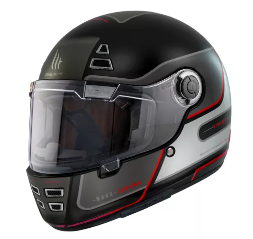 Casca Mt Helmets Jarama Baux E15 rosu fluor mat