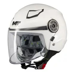 Casca Mt Helmets Lite Kids Pure A0 alb lucios