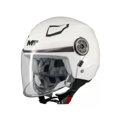 Casca Mt Helmets Lite Kids Pure A0 alb lucios
