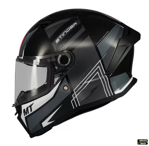 Casca Mt Helmets Stinger 2 Tron B12 negru/gri lucios
