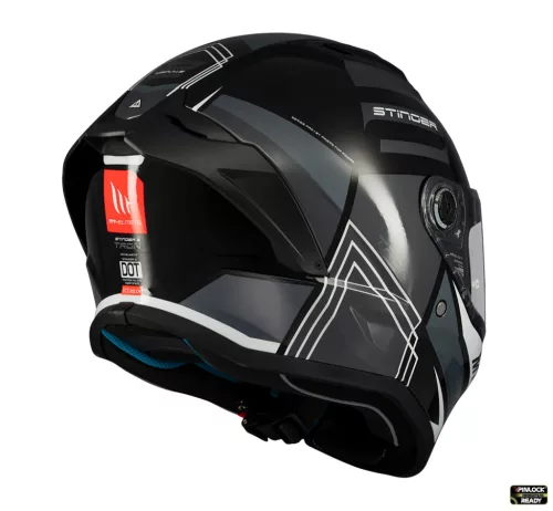 Casca Mt Helmets Stinger 2 Tron B12 negru/gri lucios