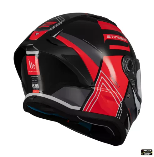 Casca Mt Helmets Stinger 2 Tron B15 negru/rosu lucios