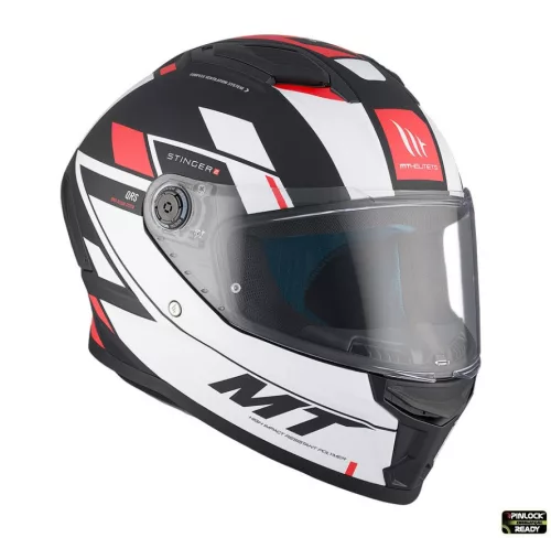 Casca Mt Helmets Stinger 2 Zivze B5 negru/alb/rosu mat