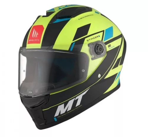 Casca Mt Helmets Stinger 2 Zivze C3 Neon negru/albastru mt-v-28b