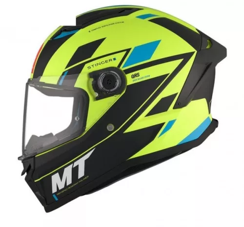 Casca Mt Helmets Stinger 2 Zivze C3 Neon negru/albastru mt-v-28b