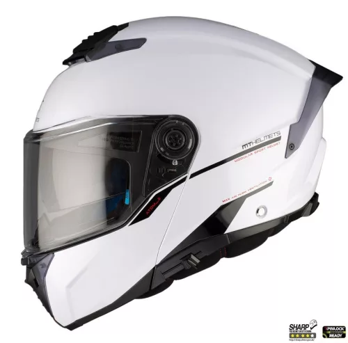 Casca Mt Helmets Atom 2 SV A0 alb lucios Pinlock Ready