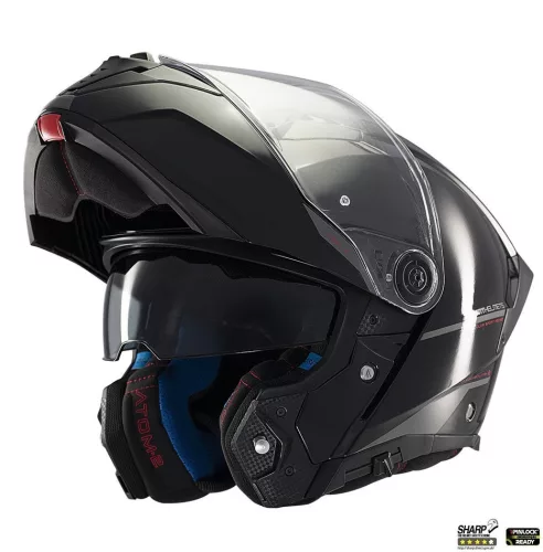 Casca Mt Helmets Atom 2 SV A1 negru lucios Pinlock Ready