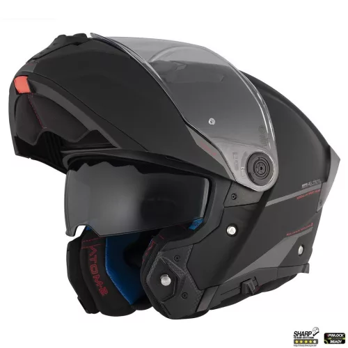 Casca Mt Helmets Atom 2 SV A1 negru mat Pinlock Ready