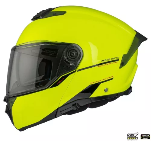 Casca Mt Helmets Atom 2 SV A3 galben fluor lucios Pinlock Ready