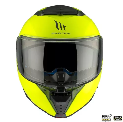 Casca Mt Helmets Atom 2 SV A3 galben fluor lucios Pinlock Ready