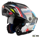 Casca Mt Helmets Atom 2 SV Bast A0 alb/rosu/albastru lucios Pinlock Ready