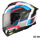 Casca Mt Helmets Atom 2 SV Bast A0 alb/rosu/albastru lucios Pinlock Ready