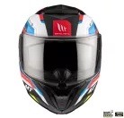 Casca Mt Helmets Atom 2 SV Bast A0 alb/rosu/albastru lucios Pinlock Ready