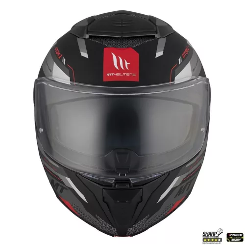 Casca Mt Helmets Atom 2 SV Bast D5 negru/gri mat Pinlock Ready