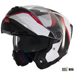   Casca Mt Helmets Atom 2 SV Emalla B0 alb/rosu mat Pinlock Ready